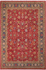 handmade Traditional  Red Teal Blue Hand Knotted RECTANGLE 100% WOOL area rug 9'X12'