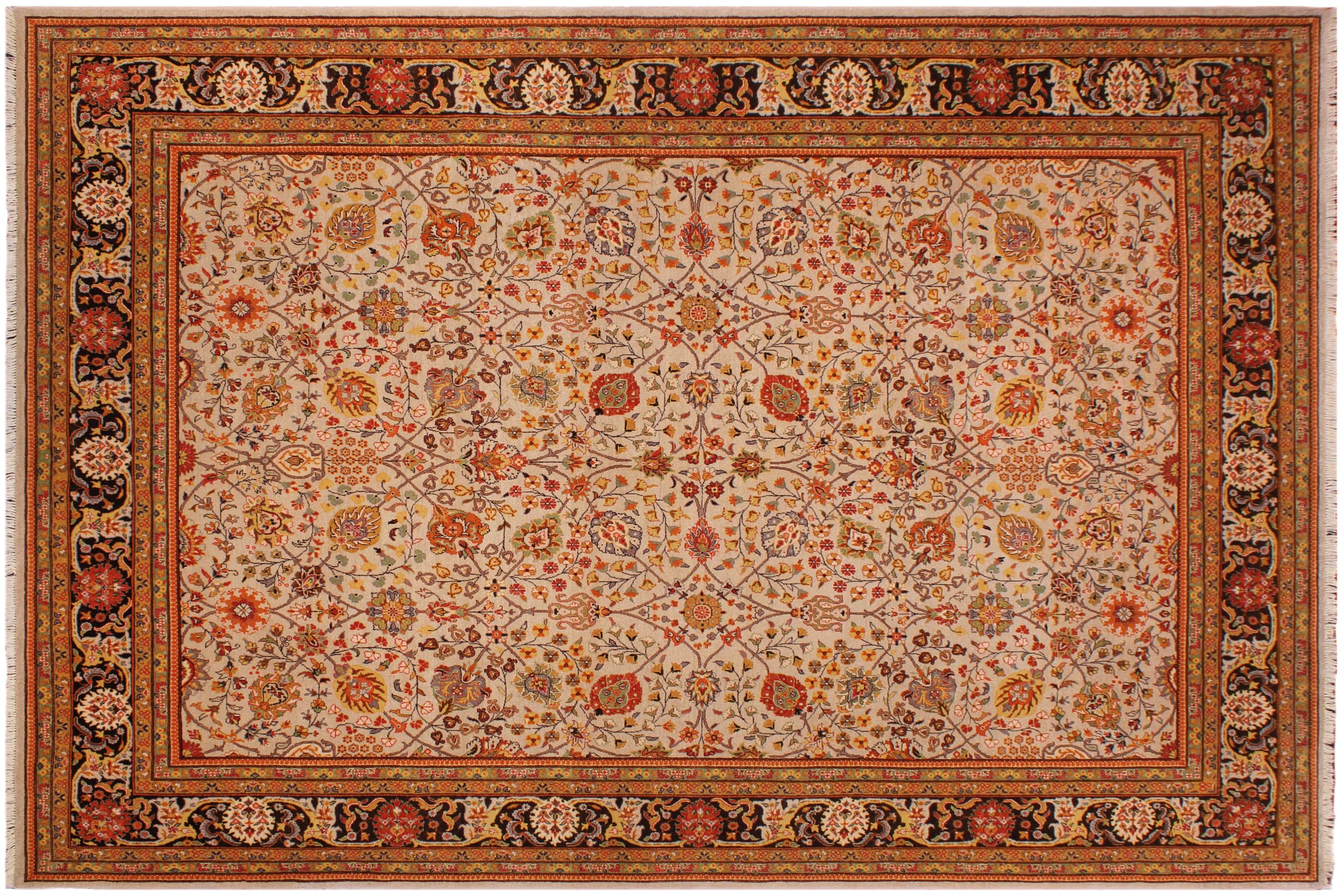 handmade Traditional  Lt. Tan Brown Hand Knotted RECTANGLE 100% WOOL area rug 9' x 12'