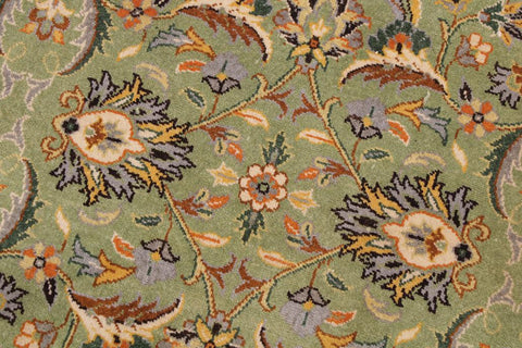 handmade Transitional  Green Lt. Gold Hand Knotted RECTANGLE 100% WOOL area rug 9'X12'