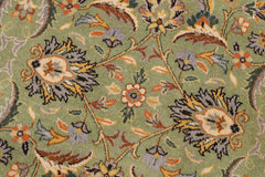 handmade Transitional  Green Lt. Gold Hand Knotted RECTANGLE 100% WOOL area rug 9'X12'