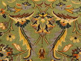 handmade Traditional  Green Gold Hand Knotted RECTANGLE 100% WOOL area rug 9x12