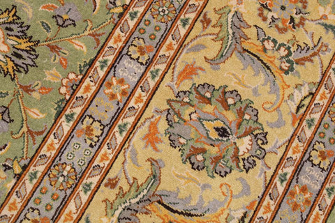 handmade Transitional  Green Lt. Gold Hand Knotted RECTANGLE 100% WOOL area rug 9'X12'