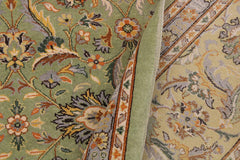 handmade Transitional  Green Lt. Gold Hand Knotted RECTANGLE 100% WOOL area rug 9'X12'