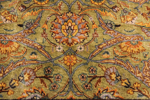 handmade Traditional  Lt. Green Gold Hand Knotted RECTANGLE 100% WOOL area rug 9'X12'