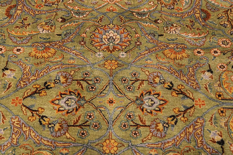 handmade Traditional  Lt. Green Gold Hand Knotted RECTANGLE 100% WOOL area rug 9'X12'