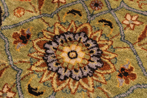 handmade Traditional  Lt. Green Gold Hand Knotted RECTANGLE 100% WOOL area rug 9'X12'