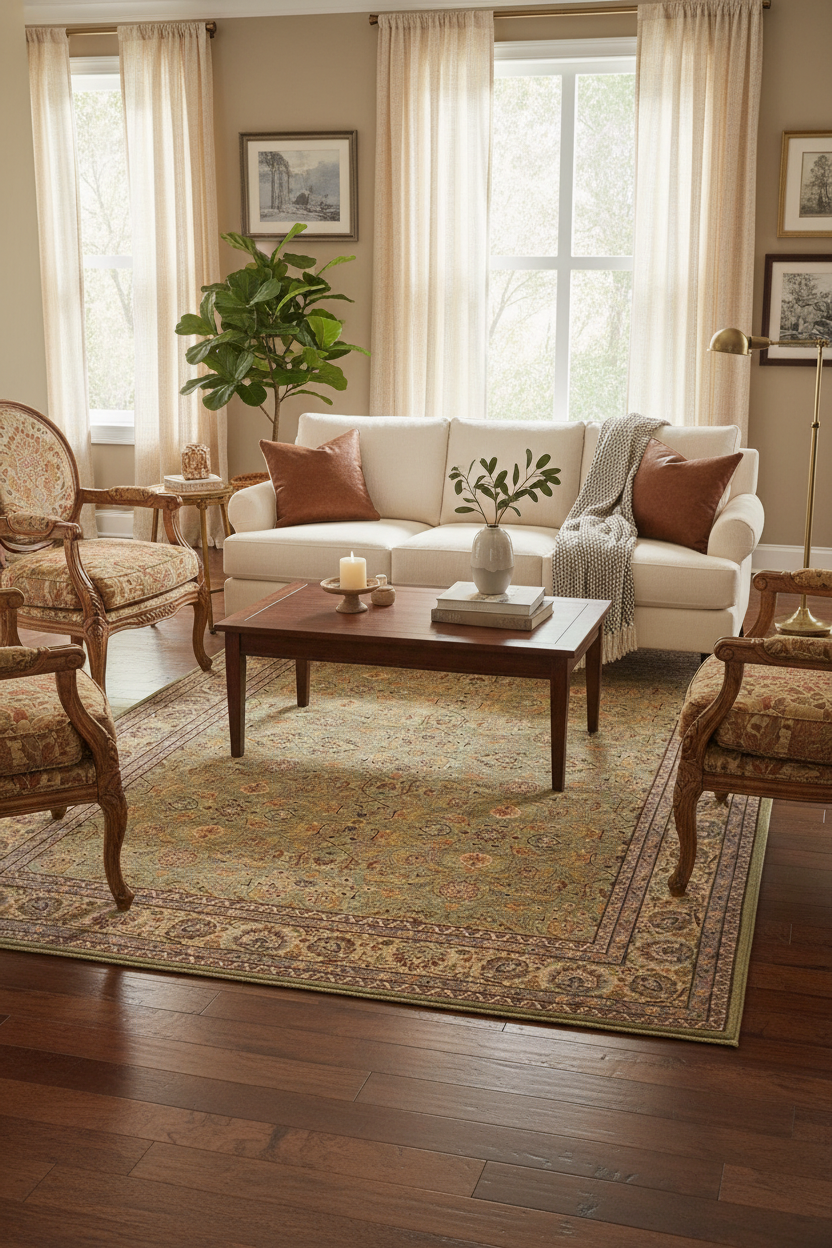 handmade Traditional  Lt. Green Gold Hand Knotted RECTANGLE 100% WOOL area rug 9'X12'