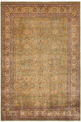 handmade Traditional  Lt. Green Gold Hand Knotted RECTANGLE 100% WOOL area rug 9'X12'