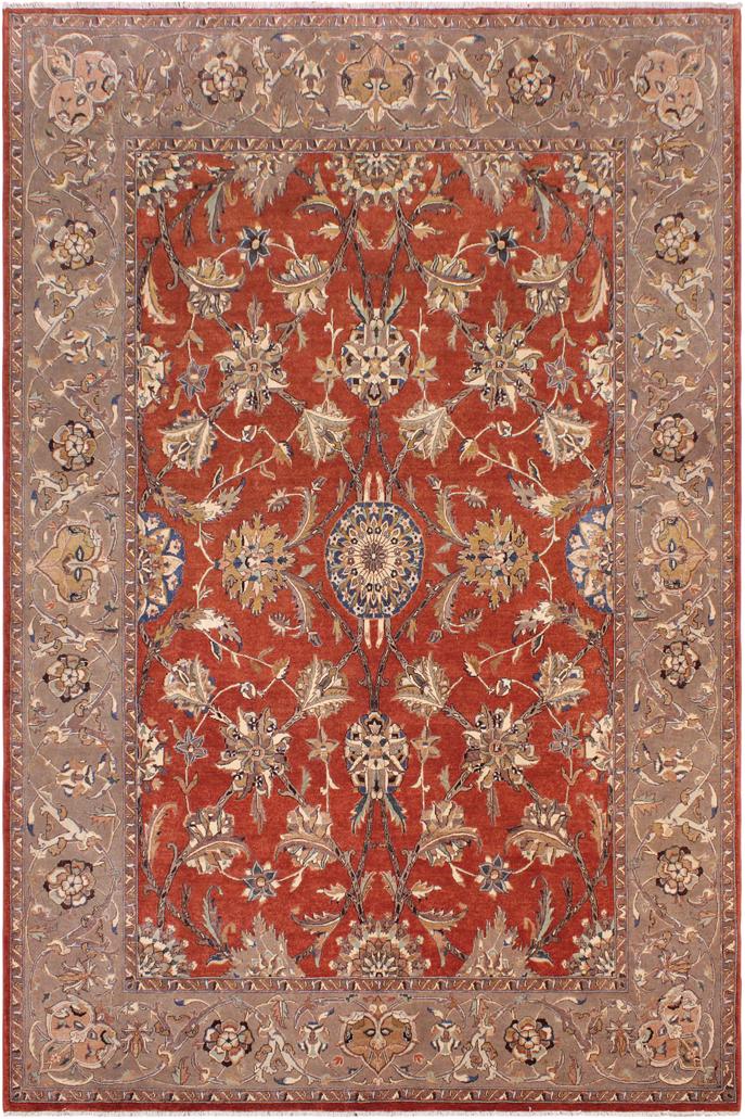 handmade Traditional  Rust Lt. Brown Hand Knotted RECTANGLE 100% WOOL area rug 9'X12'