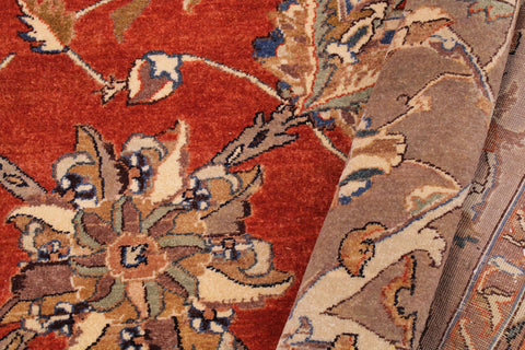 handmade Traditional  Rust Lt. Brown Hand Knotted RECTANGLE 100% WOOL area rug 9' x 12'