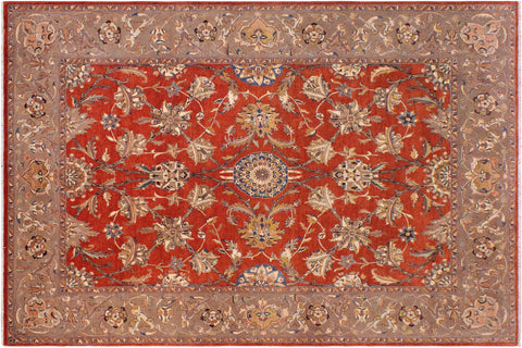 handmade Traditional  Rust Lt. Brown Hand Knotted RECTANGLE 100% WOOL area rug 9' x 12'