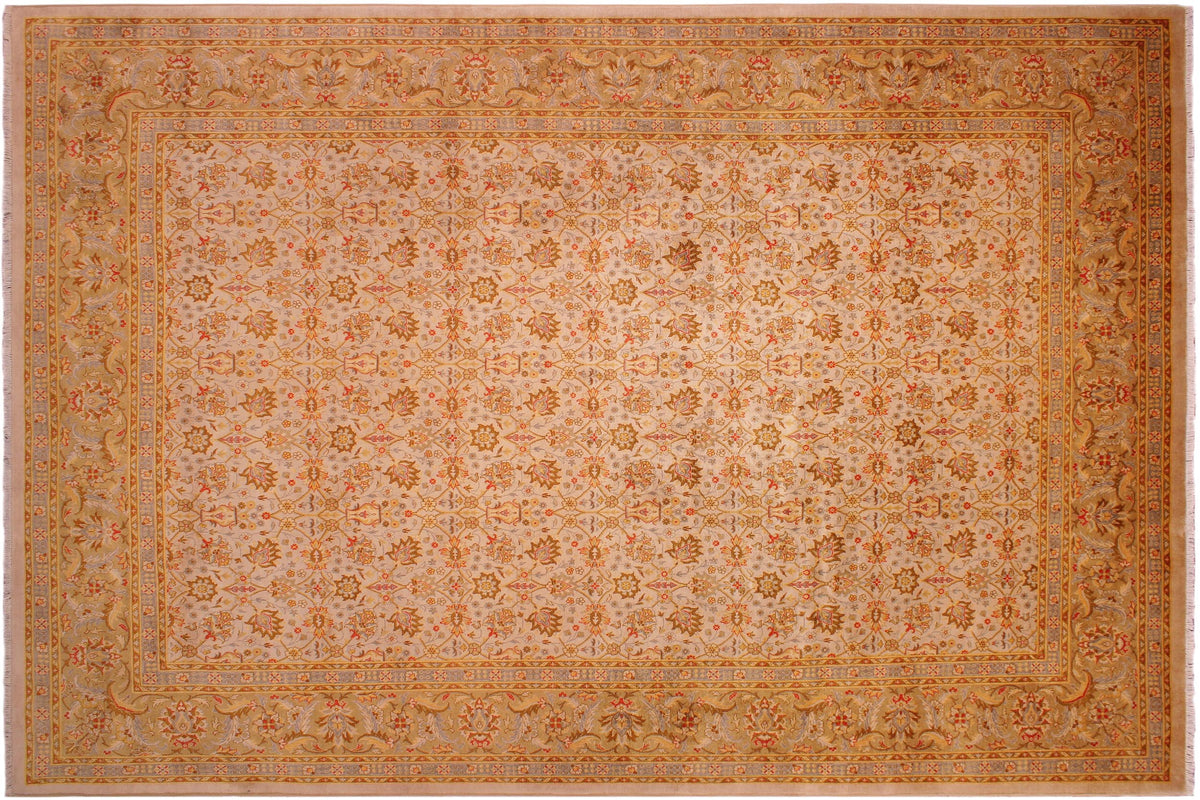 handmade Transitional Design Lt. Gray Gold Hand Knotted RECTANGLE 100% WOOL area rug 9' x 12'