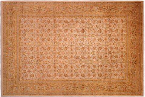 handmade Transitional Design Lt. Gray Gold Hand Knotted RECTANGLE 100% WOOL area rug 9' x 12'
