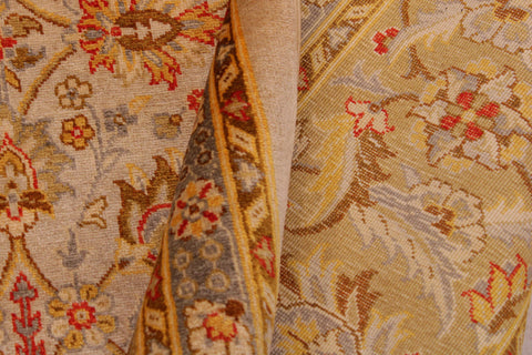 handmade Transitional Design Lt. Gray Gold Hand Knotted RECTANGLE 100% WOOL area rug 9' x 12'