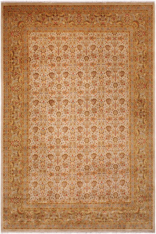handmade Traditional Design Lt. Gray Gold Hand Knotted RECTANGLE 100% WOOL area rug 9'X12'
