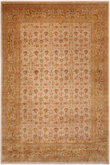 handmade Traditional Design Lt. Gray Gold Hand Knotted RECTANGLE 100% WOOL area rug 9'X12'