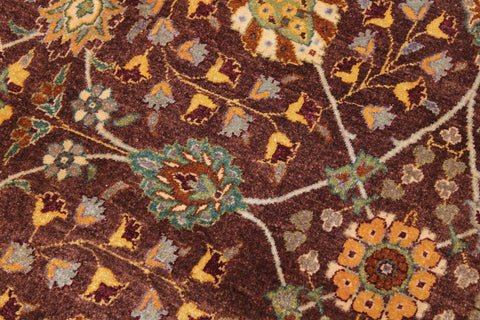 handmade Traditional Design Brown Lt. Green Hand Knotted RECTANGLE 100% WOOL area rug 9'X12'