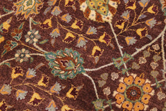 handmade Traditional Design Brown Lt. Green Hand Knotted RECTANGLE 100% WOOL area rug 9'X12'