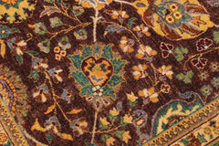 handmade Traditional Design Brown Lt. Green Hand Knotted RECTANGLE 100% WOOL area rug 9'X12'