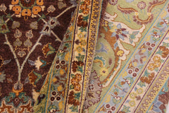 handmade Traditional Design Brown Lt. Green Hand Knotted RECTANGLE 100% WOOL area rug 9'X12'