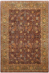 handmade Traditional Design Brown Lt. Green Hand Knotted RECTANGLE 100% WOOL area rug 9'X12'