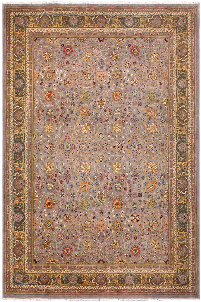 handmade Traditional Design Gray Gray Hand Knotted RECTANGLE 100% WOOL area rug 9'X12'