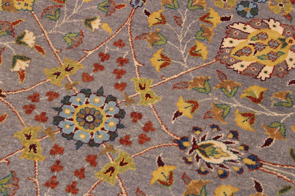 handmade Traditional Design Gray Gray Hand Knotted RECTANGLE 100% WOOL area rug 9'X12'