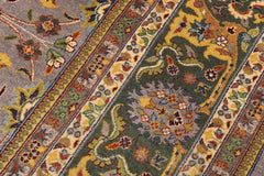 handmade Traditional Design Gray Gray Hand Knotted RECTANGLE 100% WOOL area rug 9'X12'