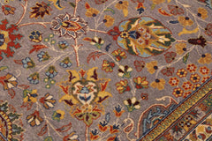 handmade Traditional Design Gray Gray Hand Knotted RECTANGLE 100% WOOL area rug 9'X12'