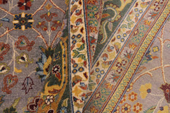 handmade Traditional Design Gray Gray Hand Knotted RECTANGLE 100% WOOL area rug 9'X12'