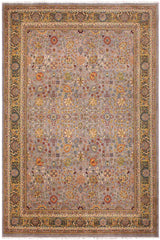 handmade Traditional Design Gray Gray Hand Knotted RECTANGLE 100% WOOL area rug 9'X12'