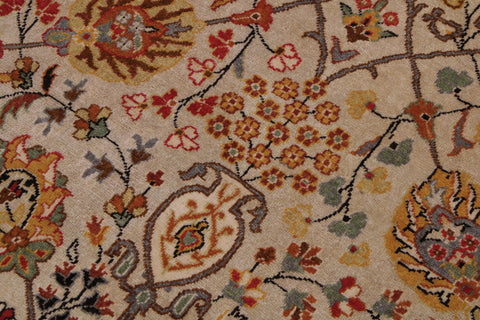 handmade Traditional Design Tan Brown Hand Knotted RECTANGLE 100% WOOL area rug 9' x 12'