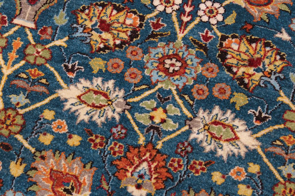 handmade Traditional Design Teal Blue Ivory Hand Knotted RECTANGLE 100% WOOL area rug 9'X12'