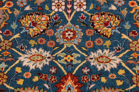 handmade Transitional Design Teal Blue Ivory Hand Knotted RECTANGLE 100% WOOL area rug 9' x 12'