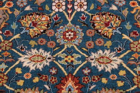 handmade Traditional Design Teal Blue Ivory Hand Knotted RECTANGLE 100% WOOL area rug 9'X12'