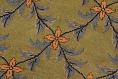 handmade Traditional Kafkaz Lime Green Blue Hand Knotted RECTANGLE 100% WOOL area rug 9'X12'