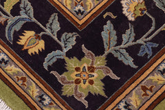 handmade Traditional Kafkaz Lime Green Blue Hand Knotted RECTANGLE 100% WOOL area rug 9'X12'