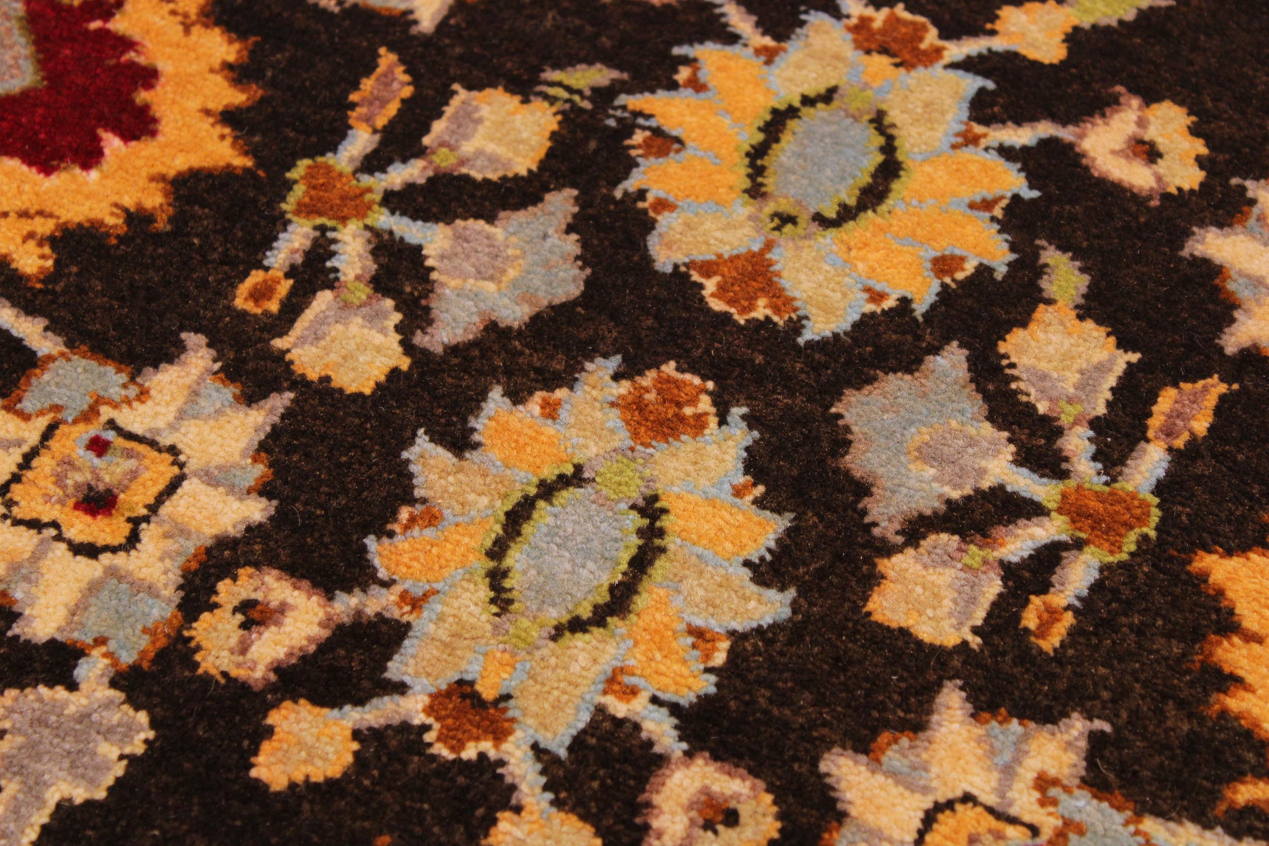 handmade Transitional Lahore Brown Lt. Gray Hand Knotted RECTANGLE 100% WOOL area rug 9' x 12'