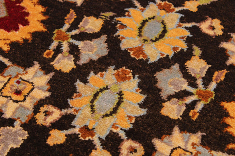 handmade Transitional Lahore Brown Lt. Gray Hand Knotted RECTANGLE 100% WOOL area rug 9' x 12'