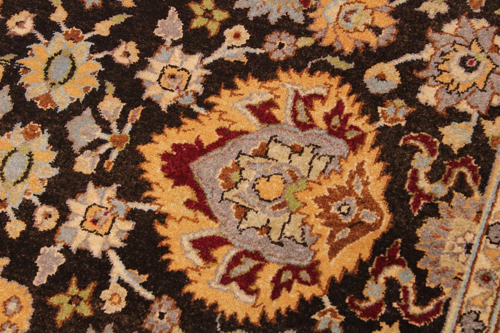 handmade Traditional Lahore Brown Lt. Gray Hand Knotted RECTANGLE 100% WOOL area rug 9'X12'