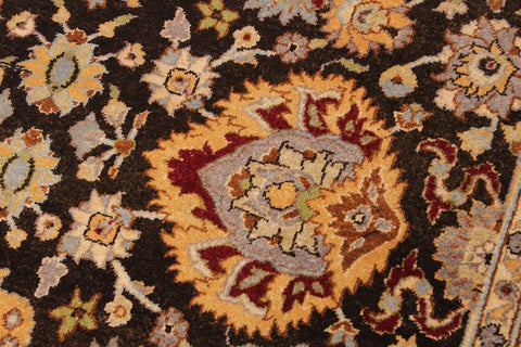 handmade Traditional Lahore Brown Lt. Gray Hand Knotted RECTANGLE 100% WOOL area rug 9'X12'