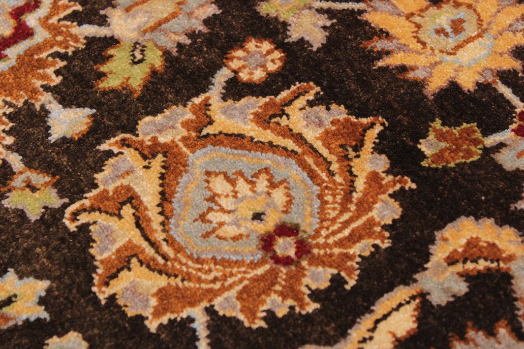 handmade Traditional Lahore Brown Lt. Gray Hand Knotted RECTANGLE 100% WOOL area rug 9'X12'