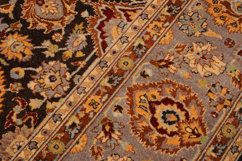 handmade Transitional Lahore Brown Lt. Gray Hand Knotted RECTANGLE 100% WOOL area rug 9' x 12'