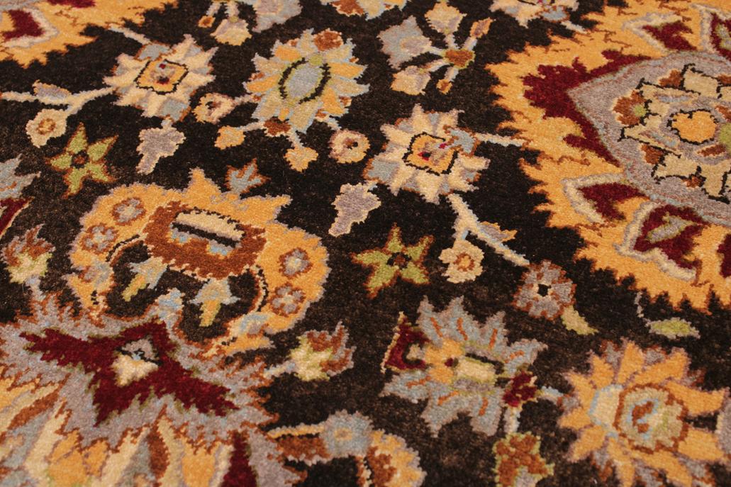 handmade Traditional Lahore Brown Lt. Gray Hand Knotted RECTANGLE 100% WOOL area rug 9'X12'