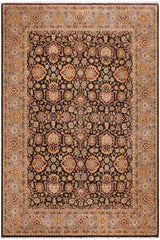handmade Traditional Lahore Brown Lt. Gray Hand Knotted RECTANGLE 100% WOOL area rug 9'X12'