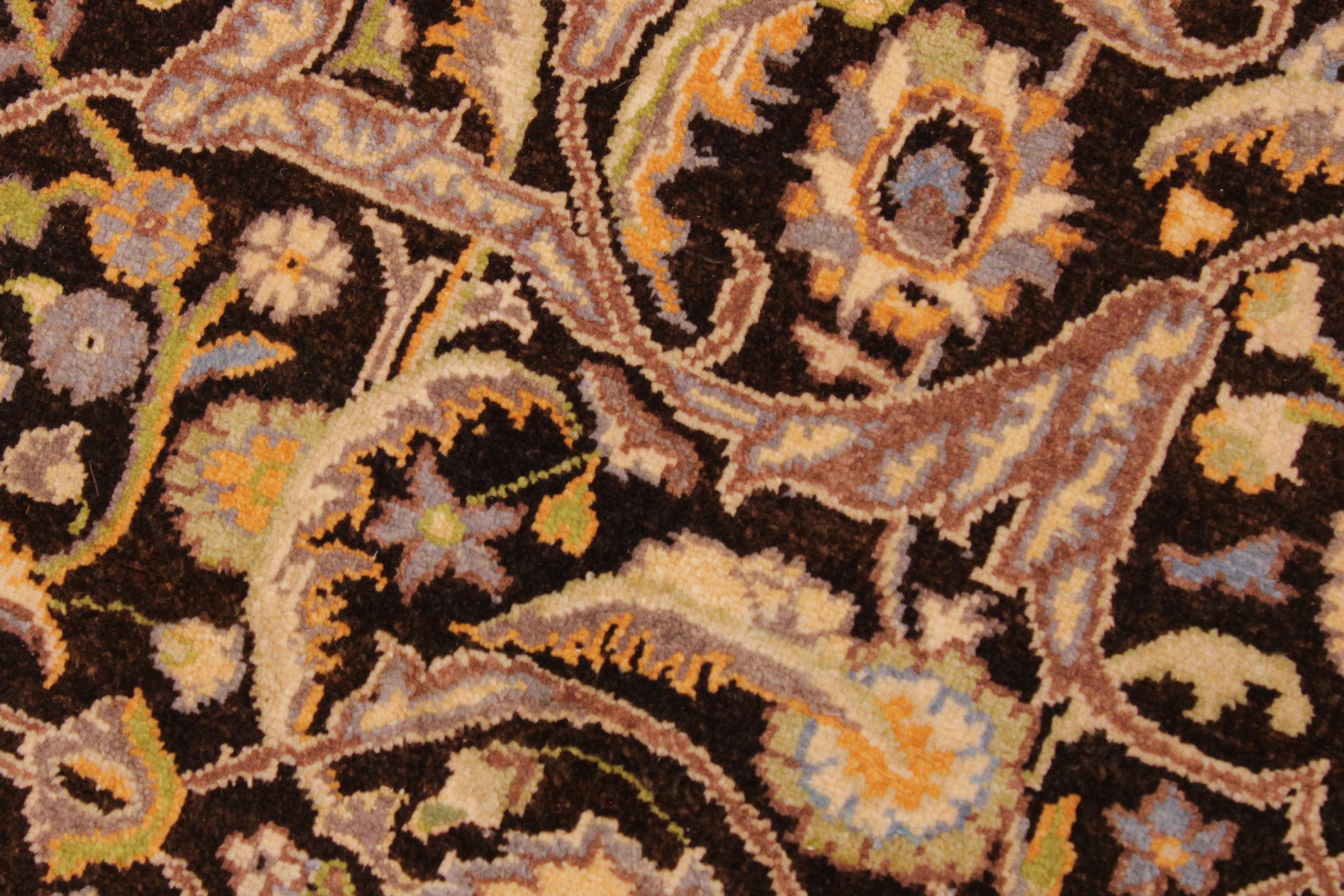 handmade Traditional Design Brown Tan Hand Knotted RECTANGLE 100% WOOL area rug 9' x 12'