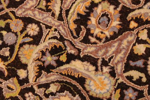 handmade Traditional Design Brown Tan Hand Knotted RECTANGLE 100% WOOL area rug 9' x 12'