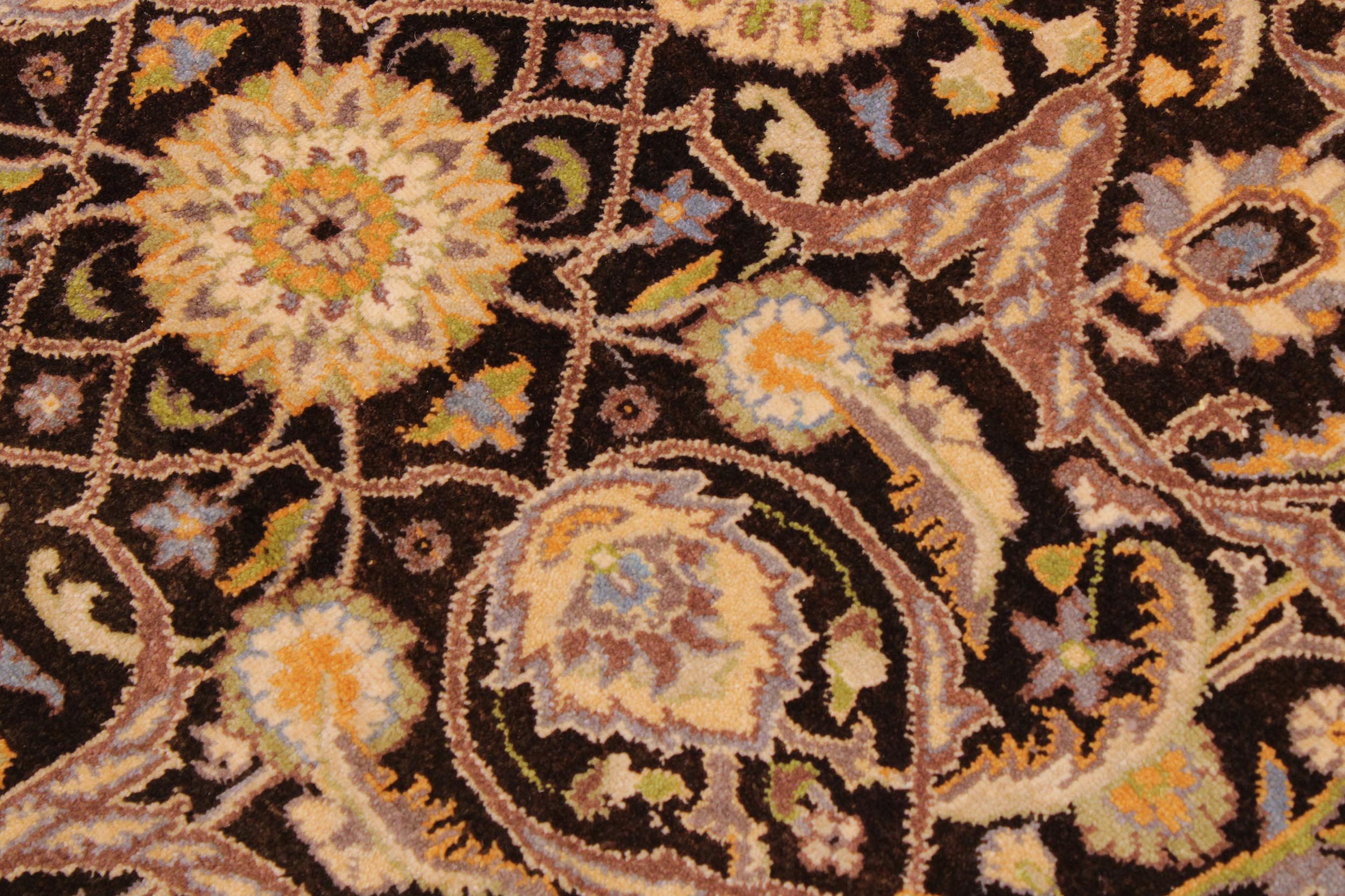 handmade Traditional Design Brown Tan Hand Knotted RECTANGLE 100% WOOL area rug 9' x 12'