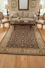 handmade Traditional Design Brown Tan Hand Knotted RECTANGLE 100% WOOL area rug 9'X12'