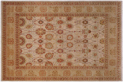 handmade Transitional Kafkaz Tan Lt. Gold Hand Knotted RECTANGLE 100% WOOL area rug 9'X12'
